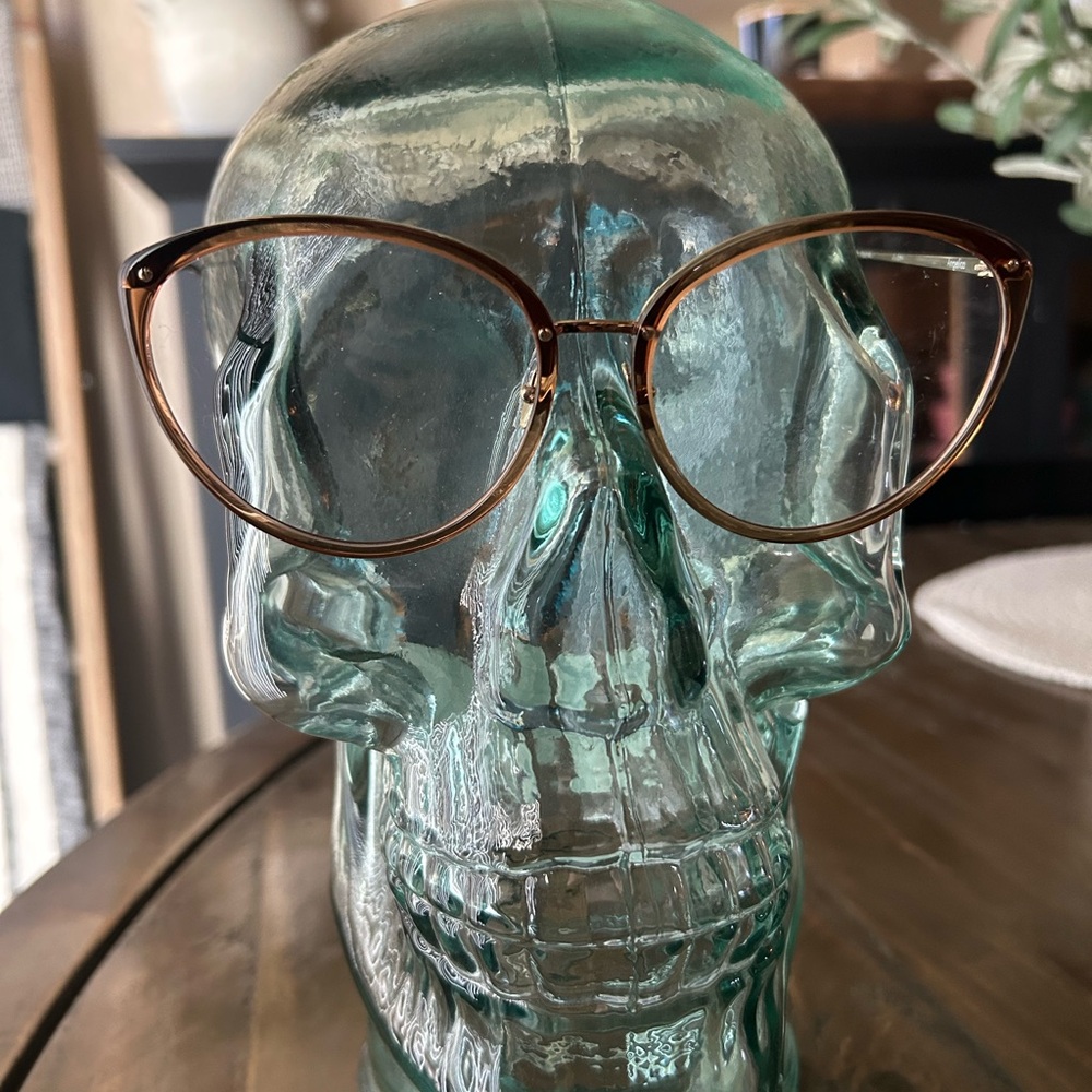 Linda Farrow Brown Cat-Eye Glasses